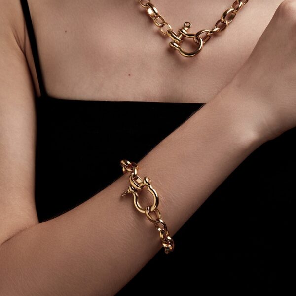 Gothic Lock Bracelet, In Gold And Silver Color, For Music Lovers. - Image 3