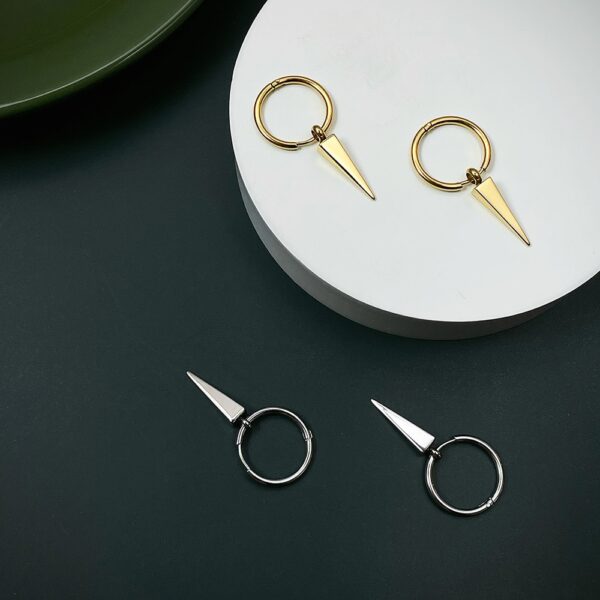 Pyramid Spike Drop Earrings ,For Women And Girls . - Image 3