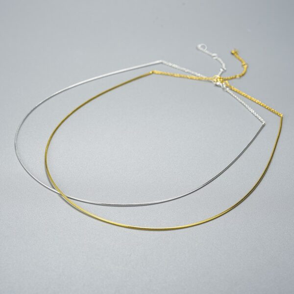 Simple Necklace, Handmade of Caliber 925 Silver, Gold Plated 18K.