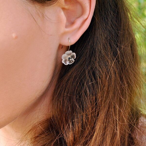 Earrings Flower in the Rain ,Real 925 Sterling Silver . - Image 4