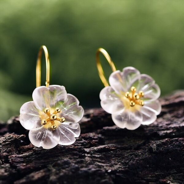 Earrings Flower in the Rain ,Real 925 Sterling Silver . - Image 2