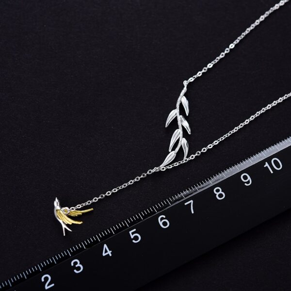 Swallow Bird Necklace ,925 Sterling Silver, 18k Gold Plated . - Image 5