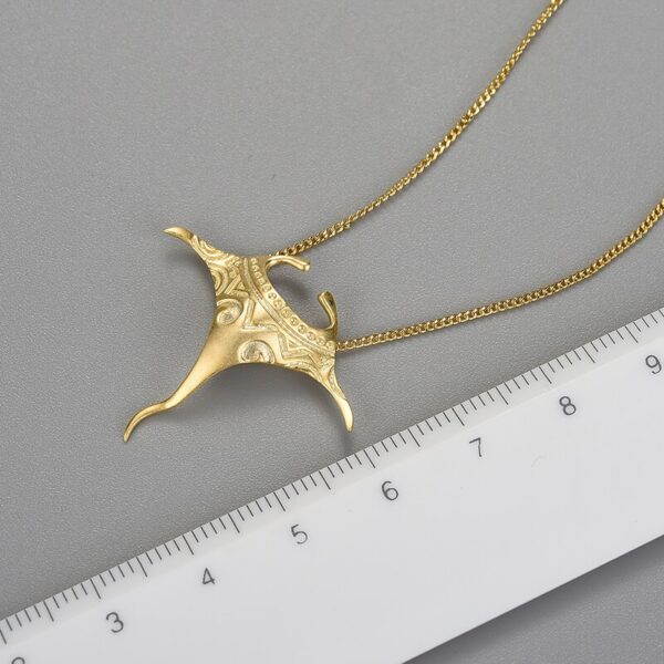 Manta Ray Fish Necklace , Made Of 925 Silver, Plated With 18k Gold. - Image 4