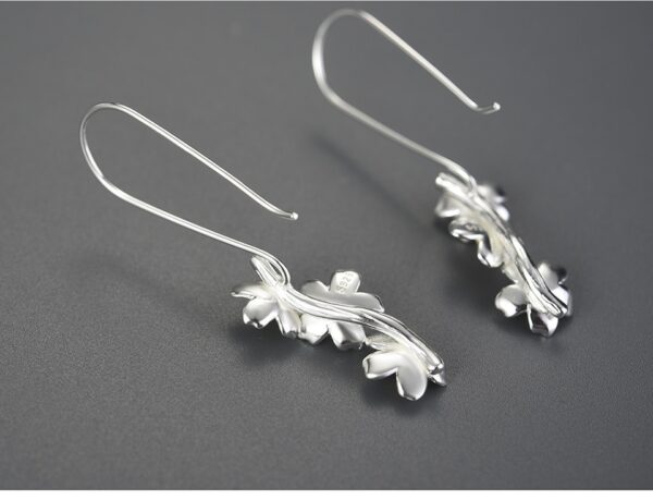 Long flower earrings for women and girls 925 sterling silver. - Image 5