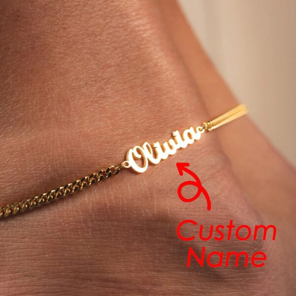 Anklet Personalized Name ,women fashion leg jewelry 3 Color . - Image 10