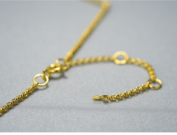 Simple Necklace, Handmade of Caliber 925 Silver, Gold Plated 18K. - Image 4