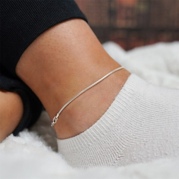 Snake Chain Anklet ,Stainless Steel Adjustable Chain Ankle .