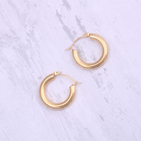 Classic Buckle Earrings ,Large Circle Hoop Earrings . - Image 7