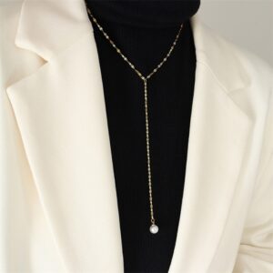 Necklace Pearl Y Clavicle