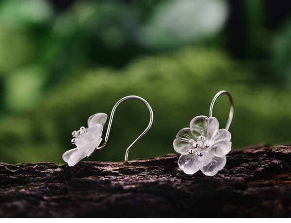 Earrings Flower in the Rain ,Real 925 Sterling Silver . - Image 6