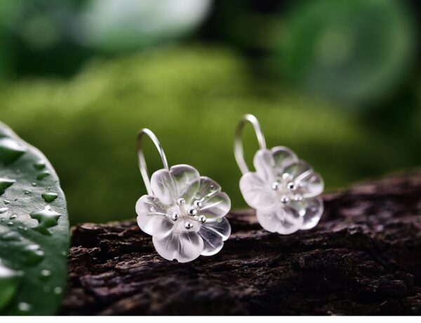 Earrings Flower in the Rain ,Real 925 Sterling Silver . - Image 3