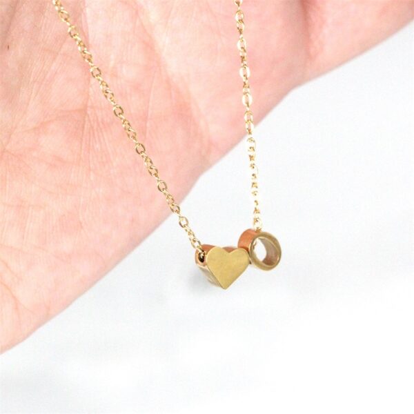 Heart Initial Necklace ,Necklace Gold Color ,Of Stainless Steel . - Image 12