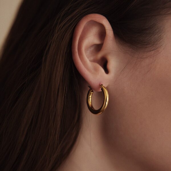 Classic Buckle Earrings ,Large Circle Hoop Earrings . - Image 3