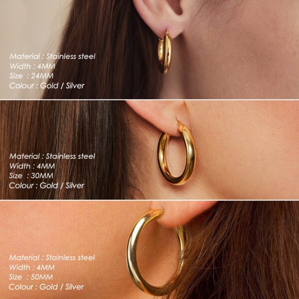 Classic Buckle Earrings ,Large Circle Hoop Earrings . - Image 2