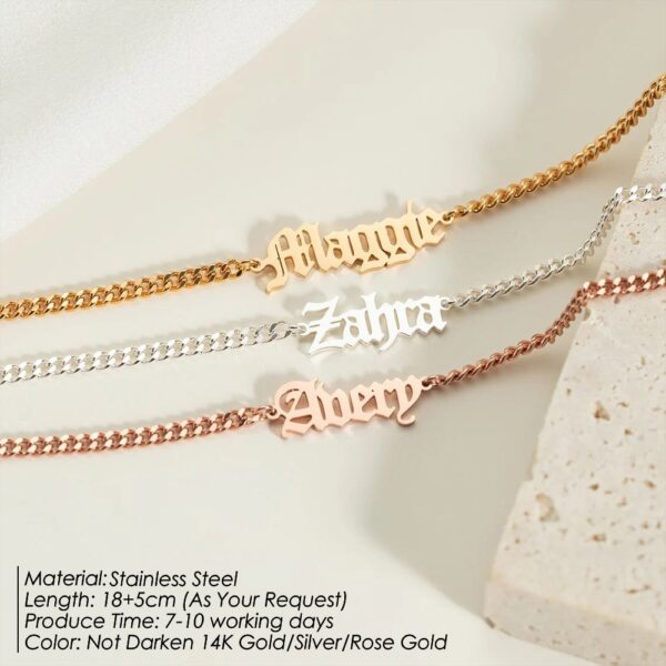 Anklet Personalized Name ,women fashion leg jewelry 3 Color . - Image 2