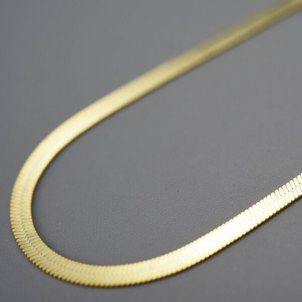 Flat Snake Necklace , 18K Gold Minimalism . - Image 4