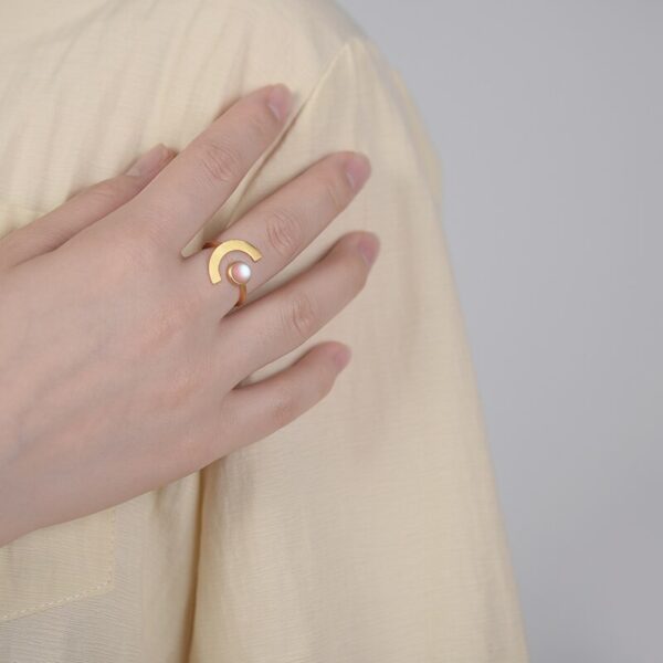 Moonlight Rings ,  Minimalist Adjustable Moonstone Rings ☾ ☾ . - Image 3