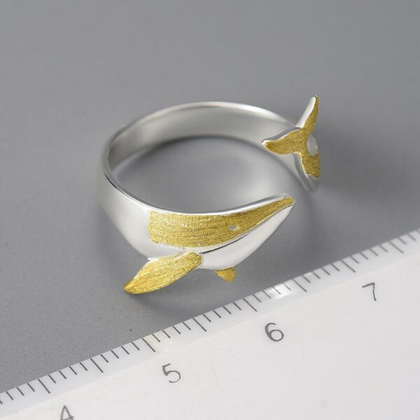 Whale Rings ,18K Gold Personality Whale Dating Adjustable Rings 🐋 . - Image 6