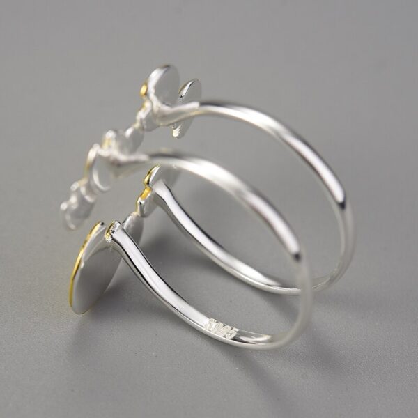 Water Lily Leaves Ring , Adjustable Rings for  925 Sterling Silver . - Image 4