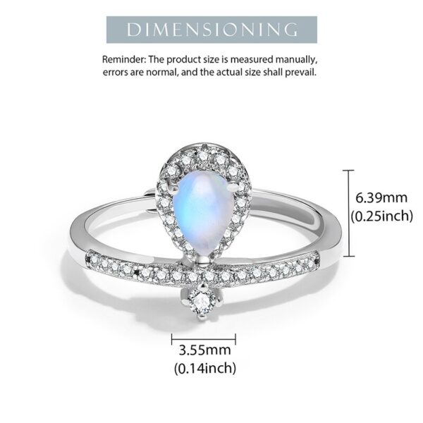 Zirconia Natural Rings , Blue Moonstone Water . - Image 5