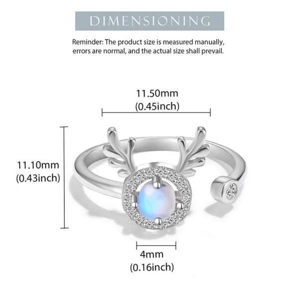 Zirconia Natural Rings ,  Blue Moonstone Adjustable . - Image 5