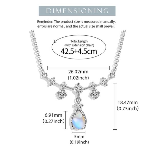 Tears of Beauty Necklace , Zirconia Natural Blue Moonstone . - Image 4