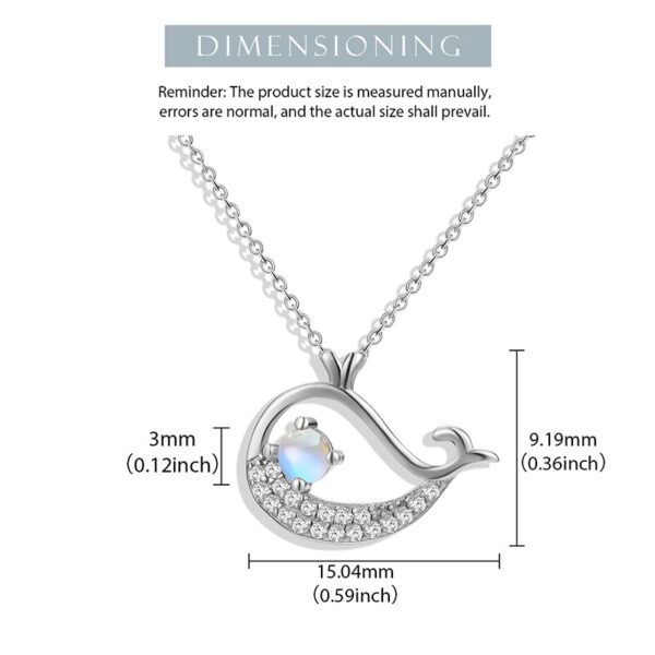 Blue Whale Necklace , Zirconia Natural Blue Moonstone 🐋. - Image 4