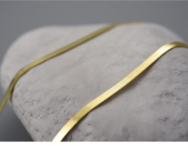 Flat Snake Necklace , 18K Gold Minimalism . - Image 7