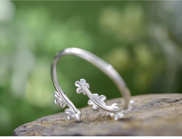 Delicate Forget-me-not Flower Rings , Adjustable Rings  . - Image 5