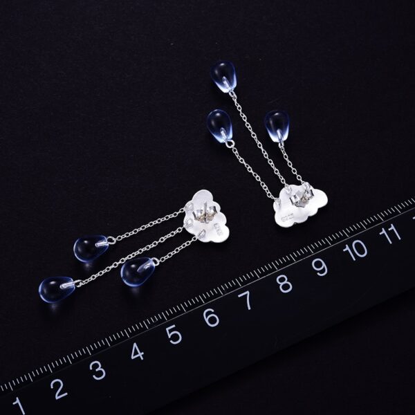 Cloud Long Earrings ,Real 925 Sterling Silver Natural Crystal Gems ☁️☁️ . - Image 7