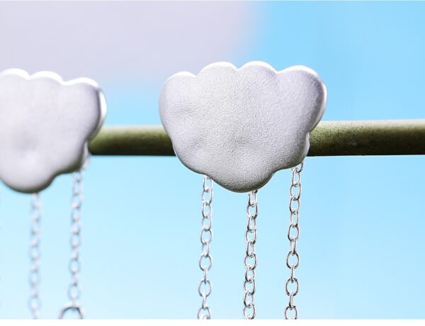 Cloud Long Earrings ,Real 925 Sterling Silver Natural Crystal Gems ☁️☁️ . - Image 6