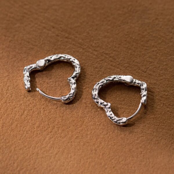 Hearts Buckle Earrings , 925 Sterling Silver Exquisite Vintage .