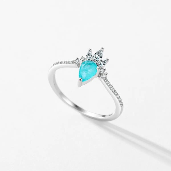 MODIAN Fashion 925 Sterling Silver Crown Finger Ring Paraiba Tourmaline Ring For Women Luxury Wedding Engagement Fine Jewelry - Image 2