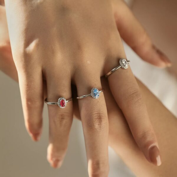 Rainbow Colorful Rings , Real 925 Sterling Silver Classic Elegant . - Image 2