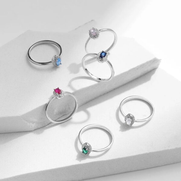 Rainbow Colorful Rings , Real 925 Sterling Silver Classic Elegant . - Image 4