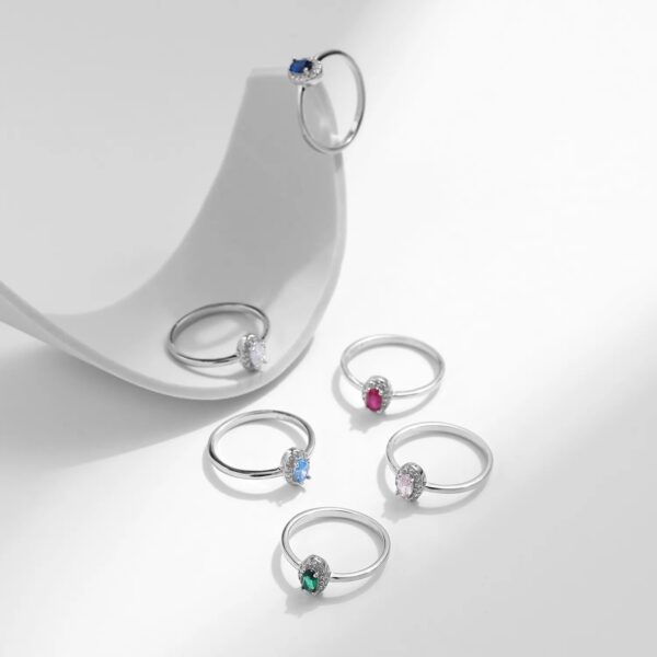 Rainbow Colorful Rings , Real 925 Sterling Silver Classic Elegant . - Image 5